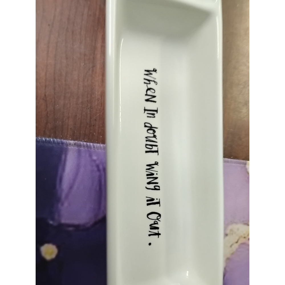 Rae Dunn Divided Cosmetic Desk Tray When In Doubt Wing It Out Eyelash